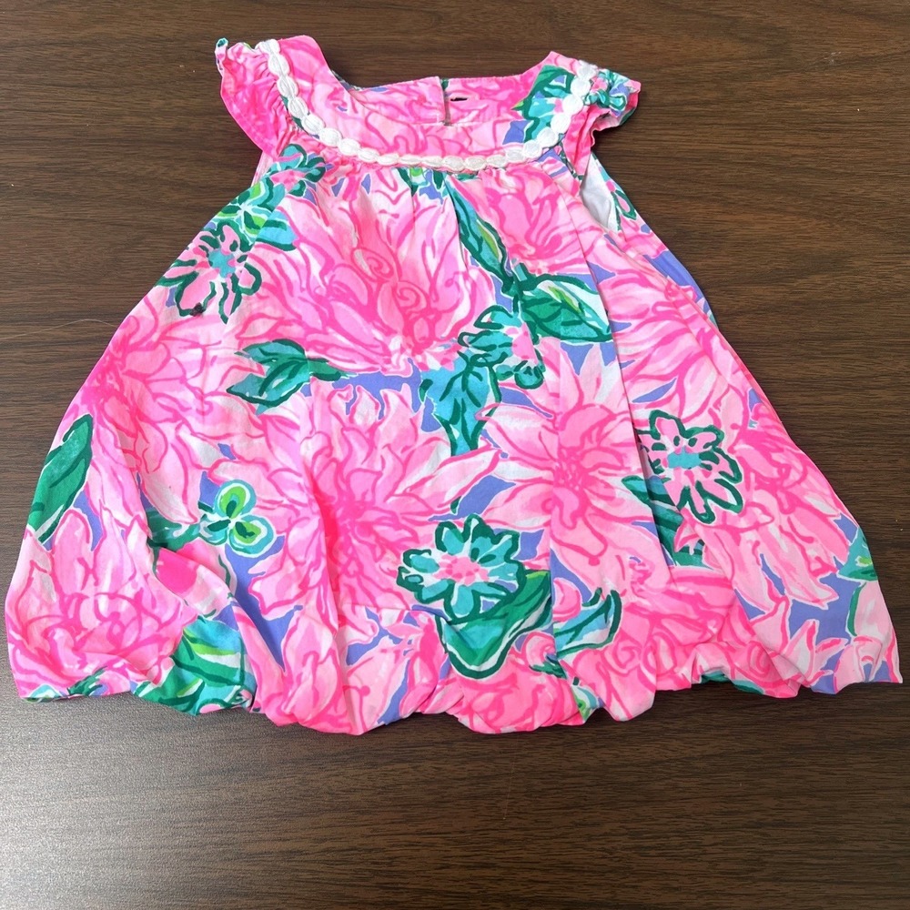 Lilly Pulitzer Baby Paloma‎ Bubble DressPink W/ Blossom Try your Zest 3-6 Months